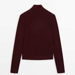 Свитер Massimo Dutti High Neck Knit, бордовый - фото 2