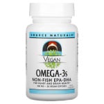 Source Naturals, Vegan Omega-3s EPA-DHA, 300 мг, 30 мягких таблеток - фото