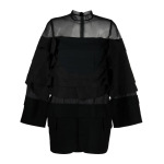 sacai layered-effect panelled minidress, черный - фото