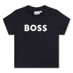 Темно-синяя футболка с логотипом BOSS, синий - фото 2