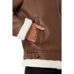 Куртка Faux Shearling with Notch Collar LAUREN Ralph Lauren, цвет Dark Cuoio - фото 3