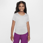 Футболка Nike Big Kids' (Girls') Dri-FIT T-Shirt, цвет Tumbled Grey/Flat Silver/Heather - фото