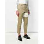 Thom Browne Seamed 4-Bar Stripe Unconstructed Chino Trouser In Cotton Twill, нейтральный цвет - фото 3