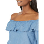 Топ Michael Kors Tencel Ruffle Top, цвет Light Cadet Wash - фото 2