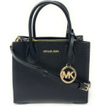 Сумка-мессенджер Michael Kors Mercer, цвет Black Leather/Gold - фото 2