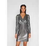 Элегантное платье Vilinea Midi Fake Wrap Dress VILA, цвет black/silver - фото