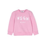 MSGM Kids толстовка с логотипом, розовый - фото