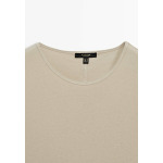 Базовая футболка WITH SHORT RAGLAN SLEEVES  Massimo Dutti, цвет Mottled Beige - фото