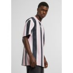 Футболка с принтом Retro Washed Stripe Karl Kani, розово-серо-белая - фото 12