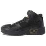 Кроссовки Ea7 EMPORIO ARMANI Logo-debossed High-top Sneakers, черный - фото