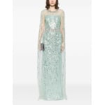 Jenny Packham роскошное платье с кристаллами и пайетками, зеленый - фото 2