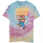 Футболка Nintendo Super Mario Jump Face Tie Dye для мальчиков 8–20 лет Nintendo - фото