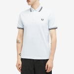 Поло Fred Perry Original Twin Tipped Polo, цвет Light Ice & Black - фото 2