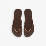 Тонкие шлепанцы из металлической резины Havaianas, коричневый - фото 2