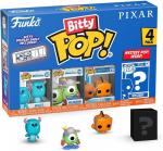 Funko POP! Pixar Bitty Pop, 4 упаковки, 2,5 см, Monsters Inc. Салли Майк Немо - фото