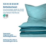 Двусторонний комплект постельного белья Schiesser Renforcé Doubleface, 135x1x200 см цвет helltürkis und dunkeltürkis - фото 2