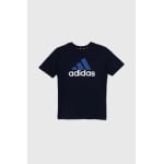 Детская хлопковая футболка adidas U BL 2 TEE, темно-синий - фото 3