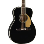 Акустическая гитара Fender Malibu Vintage Concert Acoustic-Electric Guitar, Black w/ Hard Case - фото