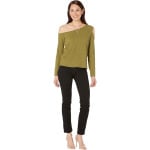 Топ Michael Kors Asymmetrical Cold-Shoulder Top, цвет Smoky Olive - фото 3