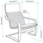 ПОЭНГ Кресло, дубовый шпон светлый/Книса светло-бежевый POÄNG IKEA - фото 5