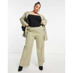 Салатовые брюки с эластичной резинкой на талии ASOS Curve - фото