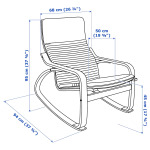 ПОЭНГ Кресло-качалка, черно-коричневый/Книса черный POÄNG IKEA - фото 5