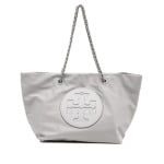 Tory Burch Ella logo-patch padded tote bag, серый - фото