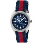 Мужские часы GG2570 Swiss Blue-Red-Blue Web с нейлоновым ремешком, 41 мм YA142304 Gucci - фото