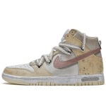 Кроссовки Nike Dunk Skateboarding Shoes Men High-top Brown/pink, цвет Dirty coffee powder - фото