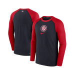 Мужская темно-синяя футболка Washington Nationals Authentic Collection Game Raglan Performance с длинным рукавом Nike, синий - фото 2