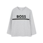 BOSS Kidswear лонгслив с логотипом, серый - фото