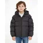 Стеганая куртка Tommy Hilfiger "ESSENTIAL DOWN JACKET", с капюшоном, с капюшоном, черный - фото