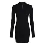 Платье-свитшот Calvin Klein Jeans "VARIEGTAED RIB HALF ZIP LS DRESS" с нашивкой-логотипом, цвет Ck Black - фото 9