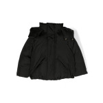 MM6 Maison Margiela Kids пуховик с капюшоном и вышитым логотипом, черный - фото