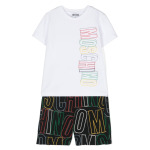 Moschino Kids комплект из футболки и шортов с логотипом, белый - фото