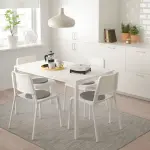 Кухонный стол, белый, 4 стула MELLTORP/TEODORES IKEA - фото 7