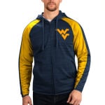 Мужская спортивная куртка Carl Banks Navy West Virginia Mountaineers Neutral Zone реглан с молнией во всю длину спортивная куртка с капюшоном G-III - фото