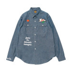 Рубашка Human Made Chambray 'Blue', синий - фото 2