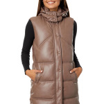 Жилет Faux Leather Puffer Vest Avec Les Filles, цвет Caribou - фото 3