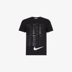 Черная футболка прямого кроя из хлопкового джерси comme des garçons x Nike Swoosh Black Comme Des Garcon, черный - фото