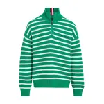 Вязаный свитер Tommy Hilfiger "HALF ZIP BRETON STRIPE SWEATER", детский до 16 лет, зеленый - фото 8