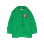 Kenzo Kids пальто с вышитым логотипом, зеленый - фото