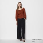 Хлопковая блузка с квадратным воротником UNIQLO, черный - фото 6