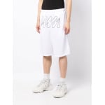 Off-White сетчатые шорты Wave Outl Diagonal, белый - фото 3