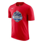 Футболка nba city print quick dry sports круглый вырез короткий рукав Nike, красный - фото