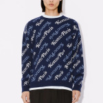 Свитер мужской Kenzo All-Over Monogram Printed, синий / белый - фото 3