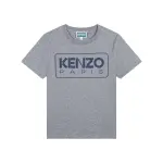 Футболка для мальчика с короткими рукавами из 100% хлопка Kenzo Kids, светло-серый - фото