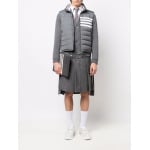 Thom Browne дутый жилет с полосками 4-Bar, серый - фото 2