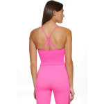 Топ DKNY Ribbed Seamless Strappy Tank, цвет Laser Pink - фото 2