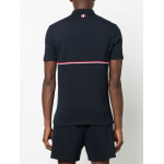 Thom Browne RWB-stripe polo shirt, синий - фото 4